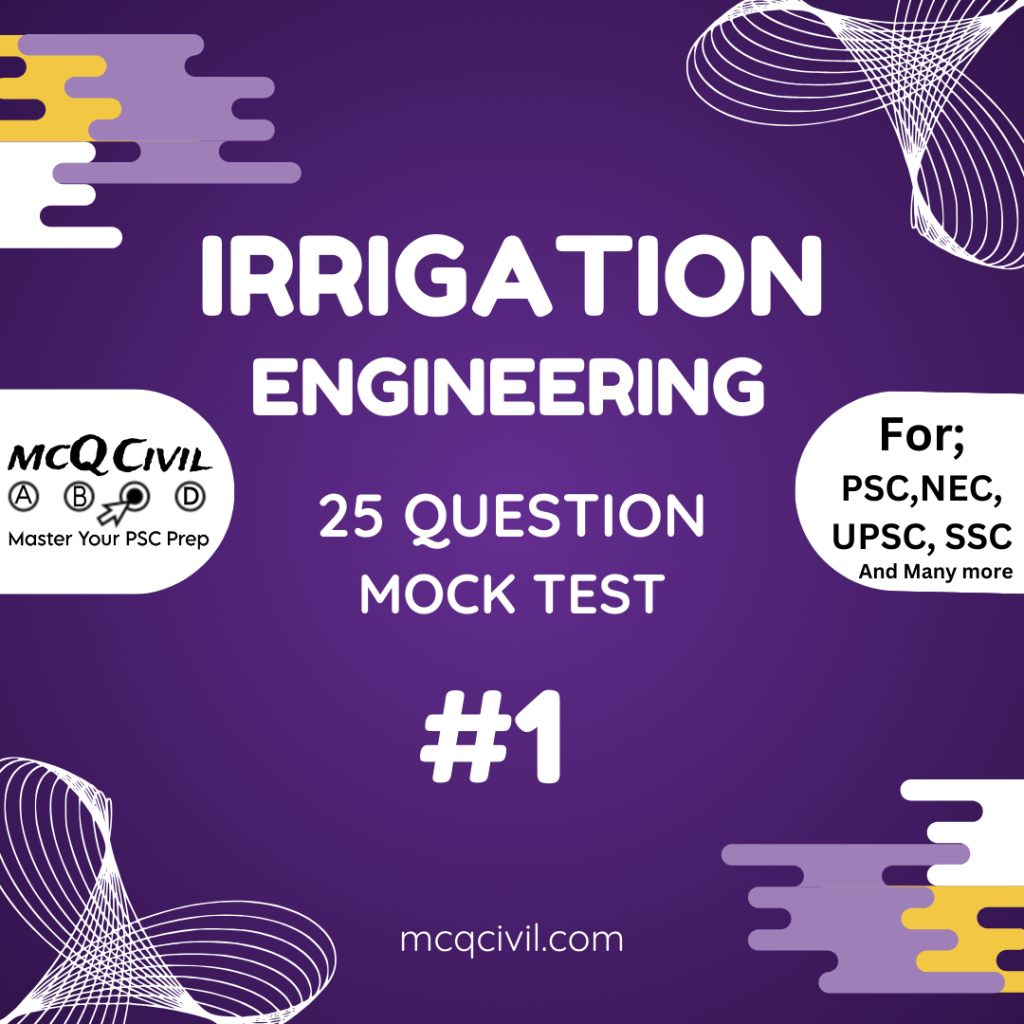 Irrigation engineering mcq