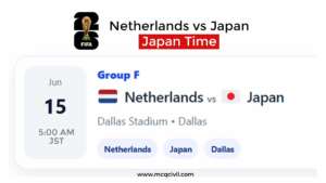 Japan vs Netherlands Match Time in Japan (JST): World Cup 2026, Date, Kick-Off Time, Preview & Prediction