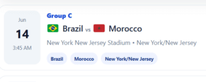 Brazil vs Morocco Nepal Time